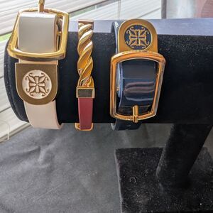 Rustic Cuff Burgundy, White And Blue Bracelet Set Elegant Design